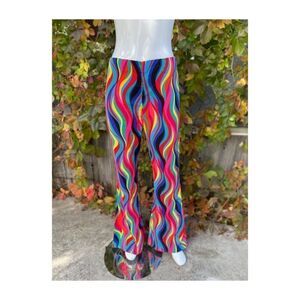 Superdown Tamera Multicolor Rainbow Trousers Pants High Waist Sz XL